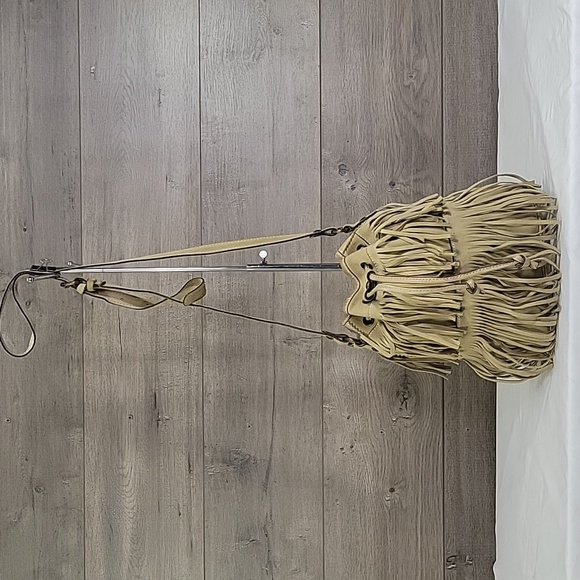 Patricia Nash Bags Patricia Nash Khaki Bronte Suede Fringe Bucket